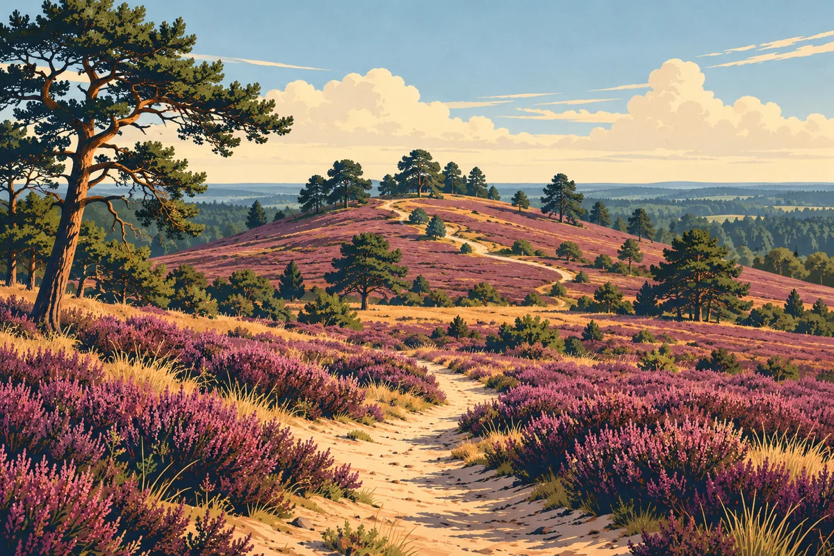 Illustration: Heidelandschaft am Brunsberg in Buchholz in der Nordheide