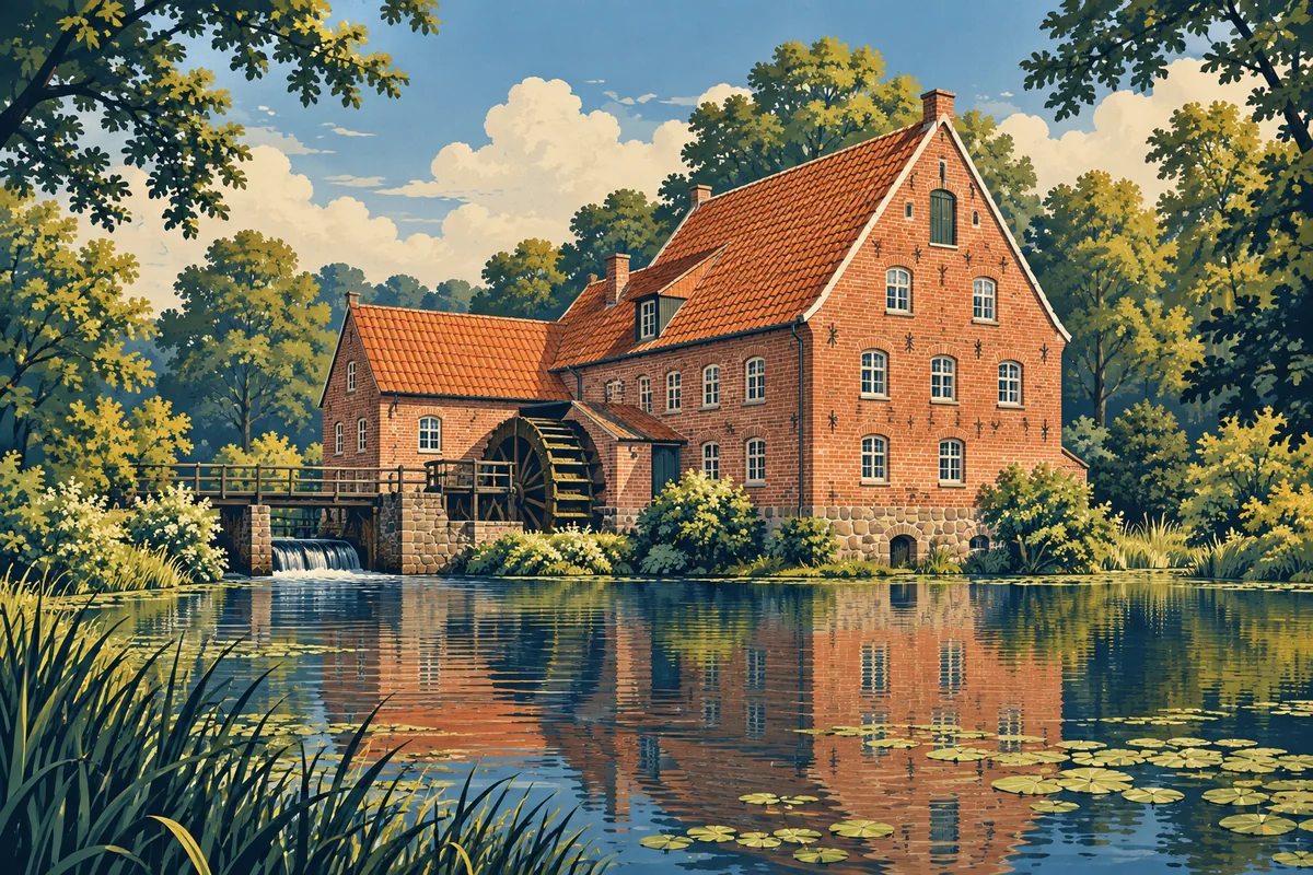 Illustration: Glinder Mühle in Glinde