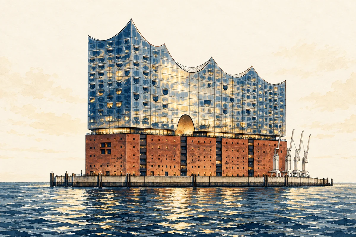 Illustration: Elbphilharmonie in Hamburg-Mitte