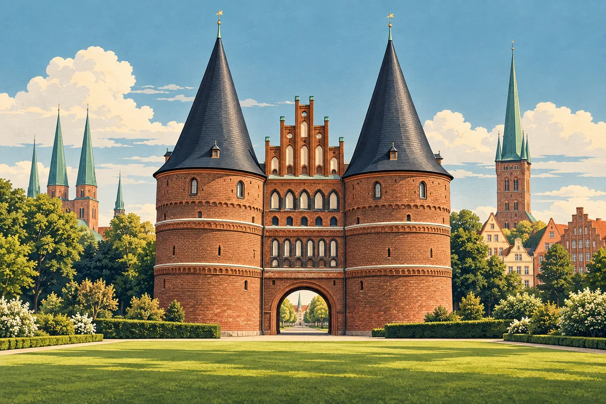 Illustration: Holstentor in Lübeck