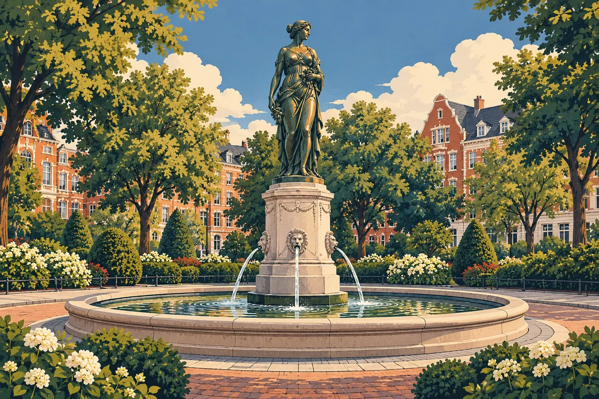 Illustration: Puvogel-Brunnen in Hamburg-Wandsbek
